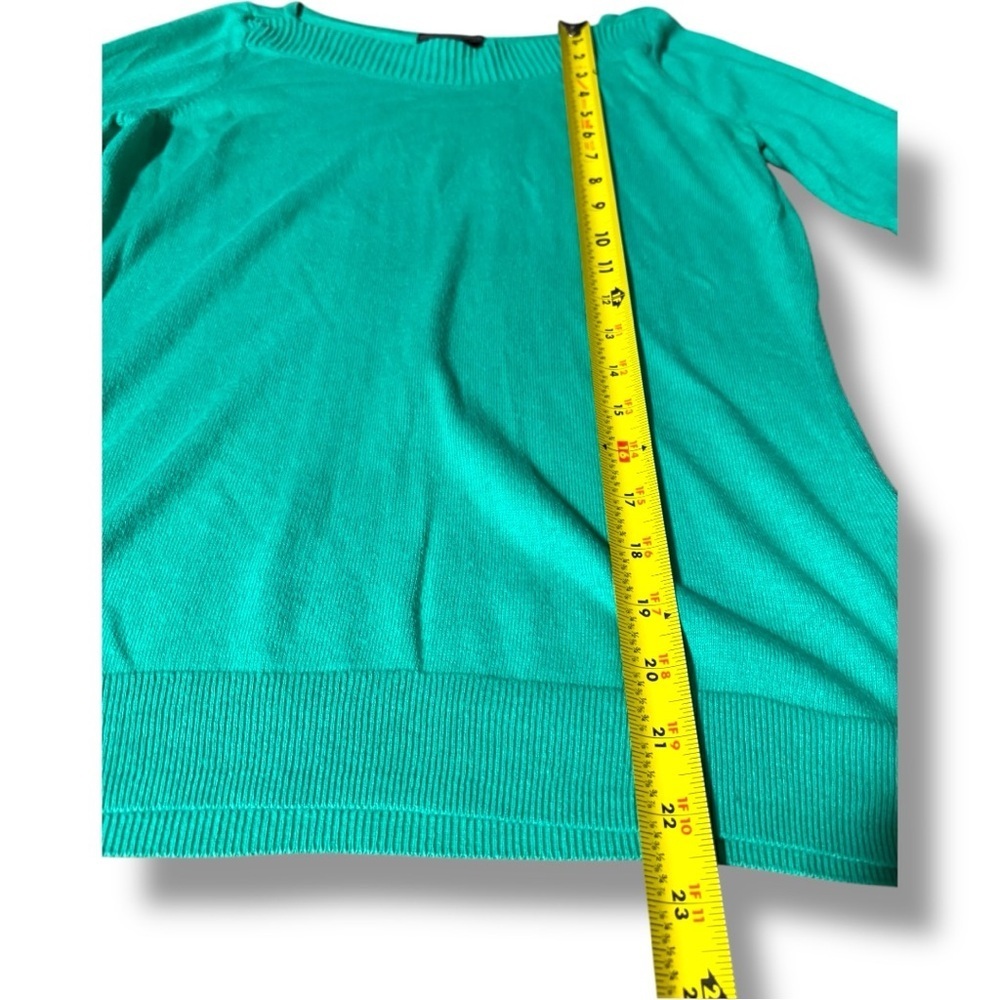 Worthington Teal Knit 3/4 Sleeve Lightweight Spring-y Sweater Top - Picture 8 of 14